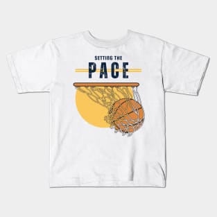 Setting The Pace Basketball in Net Kids T-Shirt